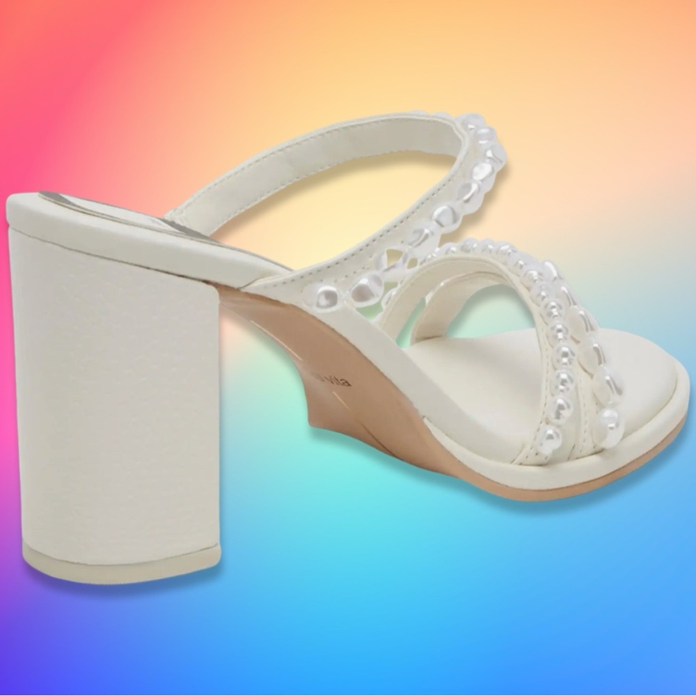 EUC DOLCE VITA BARRIT PEARL HEELS - WOMEN'S 9 - Picture 6 of 13